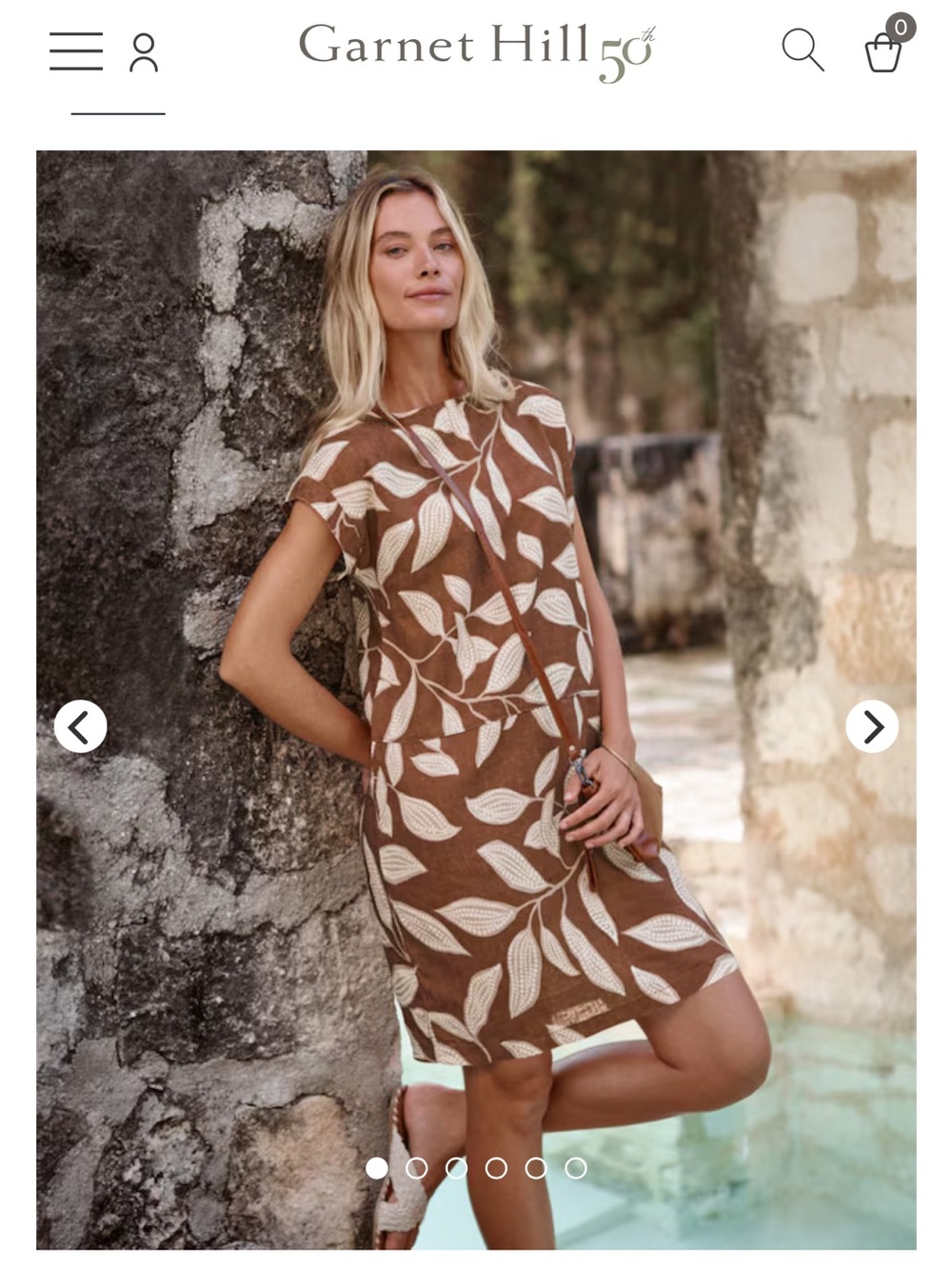 NWT Garnet Hill Dress European Flax Linen Midi Floral Resort Coastal Meraki